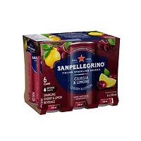 SANPELLEGRINO Boisson pétillante aux fruits italienne Ciliegia et Limone, faite avec du jus de fruits méditerranéens