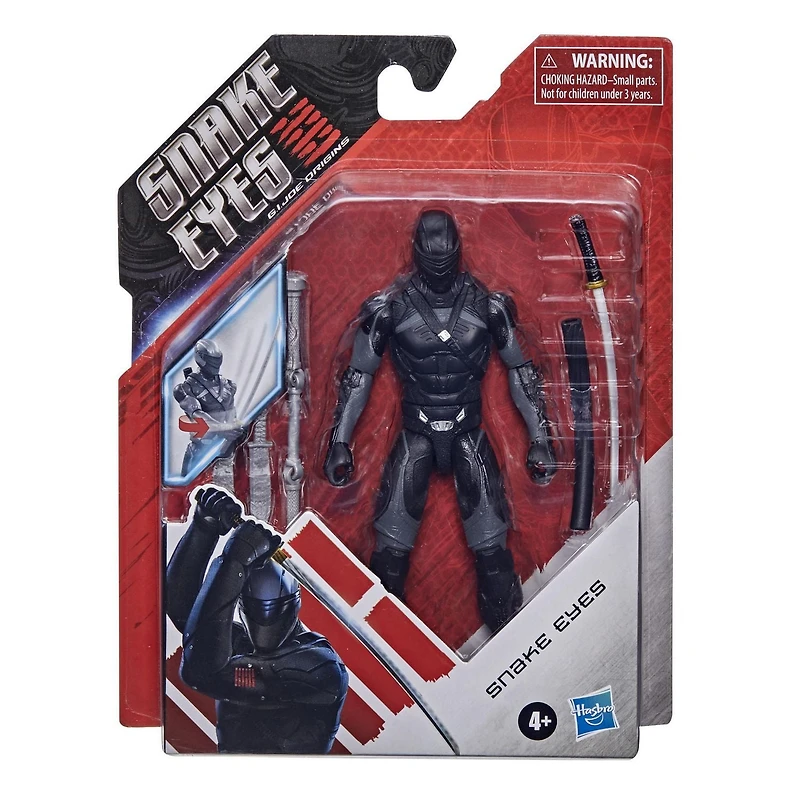 Snake Eyes: G.I. Joe Origins Snakes Eyes Action Figure Collectible Toy with Fun Action Feature and Accessories, Toys for Kids Ages 4 and Up