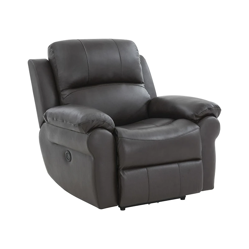 K-Living Danica high-grade Leather Power Recliner 3PCS Sofa Set in Brown with USB Outlet and Wireless Charger