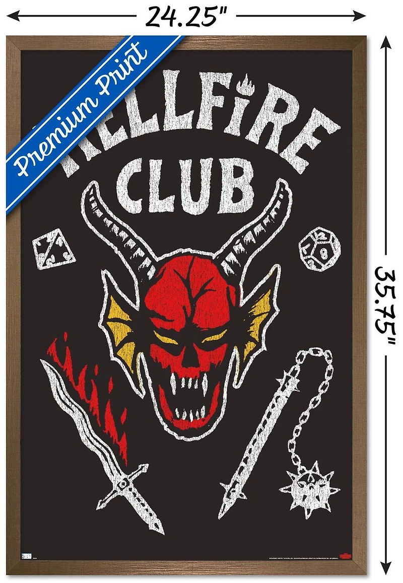 Netflix Stranger Things: Season 4 - Hellfire Club Wall Poster, 14.725" x 22.375" Framed