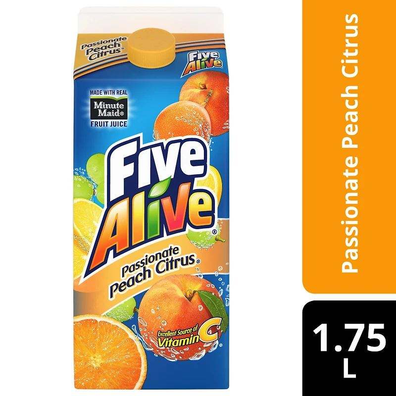 Five Alive Passionate Peach Citrus Gable top, 1.75 Liters, 1.75 x L