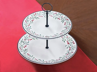 Holiday Time 2-Tier Serving Plate