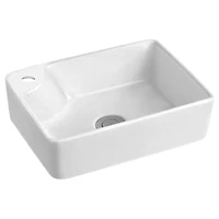 American Imaginations 17.5-in. W Above Counter White Bathroom Vessel Sink For 1 Hole Left Drilling AI-28199