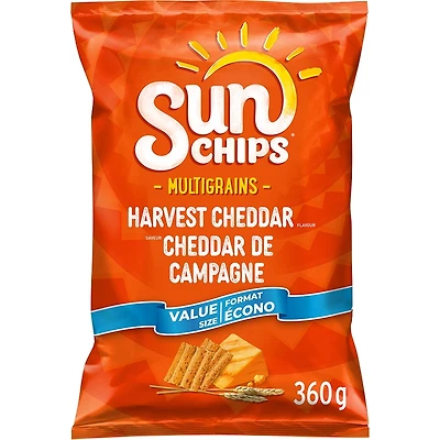 SunChips Harvest Cheddar flavour Multigrain Snacks Value Size, 360 g.