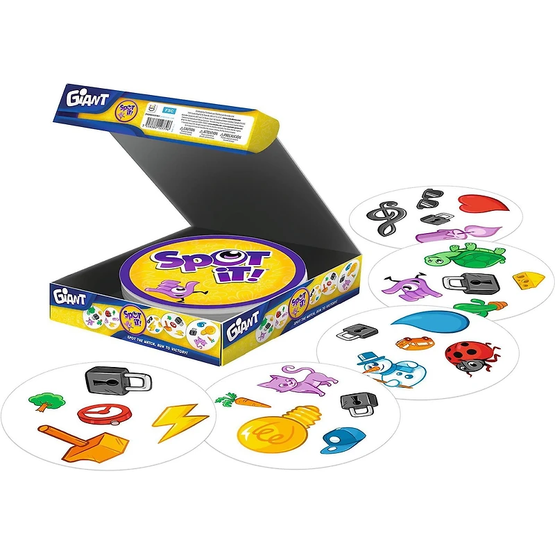 Asmodee - Zygomatic - Spot It! Giant - Fun Matching Game for Kids - Giant Game - 2 to 12 Players - Ages 6 and up - Multilingual