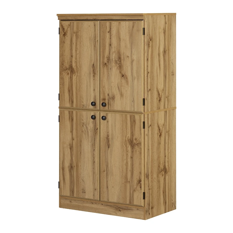 Armoire de rangement 4 portes, fini Chêne nordique, collection Morgan de Meubles South Shore