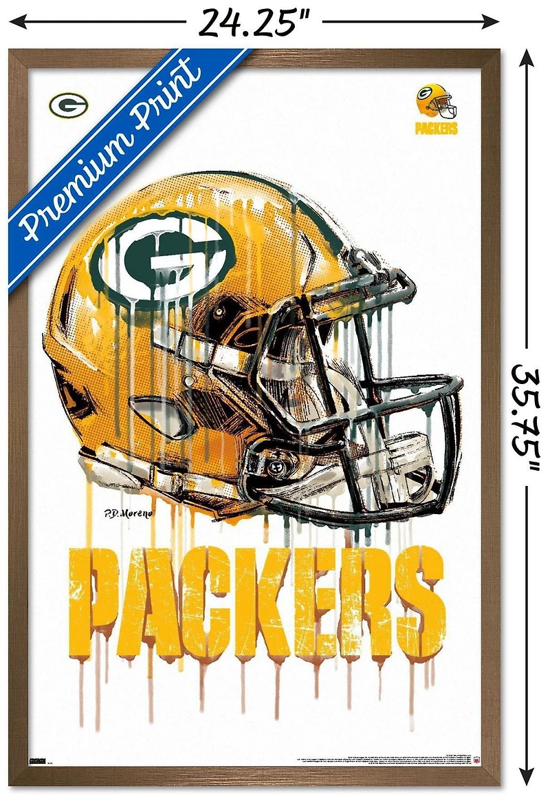 NFL Green Bay Packers - Drip Helmet 20 Wall Poster