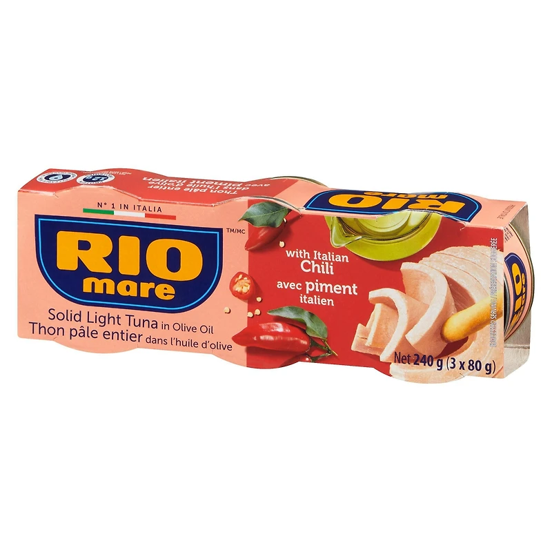 Rio Mare Solid Light Tuna in Olive Oil with Italian Chilli