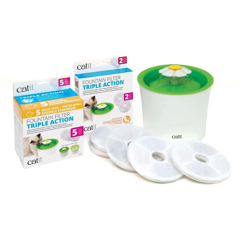Filtres Catit à triple action pour abreuvoir, paquet de 5