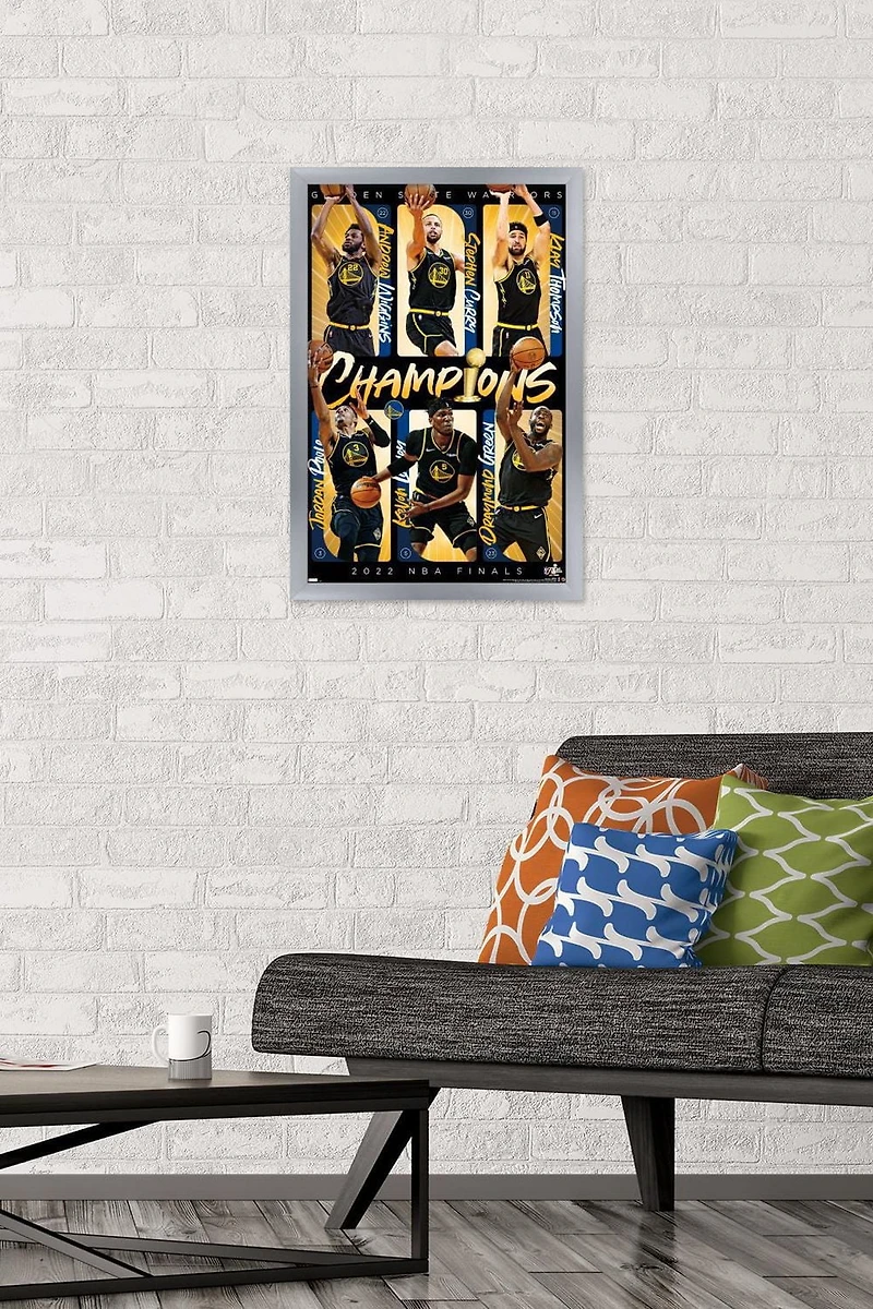 NBA Golden State Warriors - 2022 NBA Finals Champions Wall Poster, 22.375" x 34" Framed