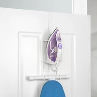 Support de porte pour planche à repasser et fer à repasser Mainstays, idéal pour ranger les planches à repasser à pieds en T et à quatre pieds, fixation murale