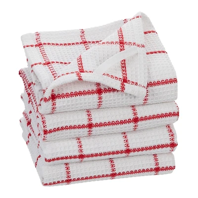 Torchons de cuisine en coton gaufré Fabstyles Solo, torchons à vaisselle extra larges, torchons à vaisselle super absorbants et à séchage rapide avec boucle de suspension, 18 x 28 pouces, lot de 4
