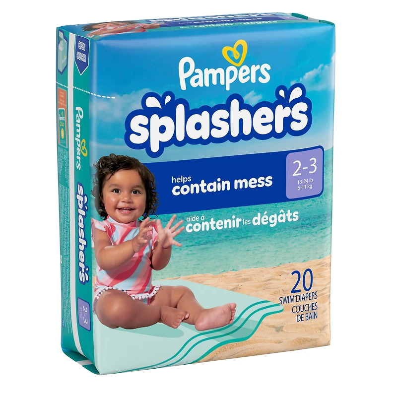 Pampers Splashers Swim Diapers, Size 3-5, Disposable Baby Swim Diapers, 17CT - 20CT