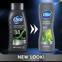 Dial Men Nettoyant 3 en 1 pour le corps, les cheveux et le visage, recharger, parfum feuille de cèdre, 473 ml