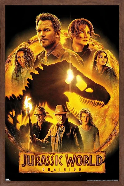 Jurassic World: Dominion - Group One Sheet Wall Poster, 14.725" x 22.375" Framed