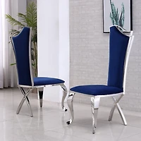 Chaise de salle à manger canadienne en argent Maroc (Ensemble de 2