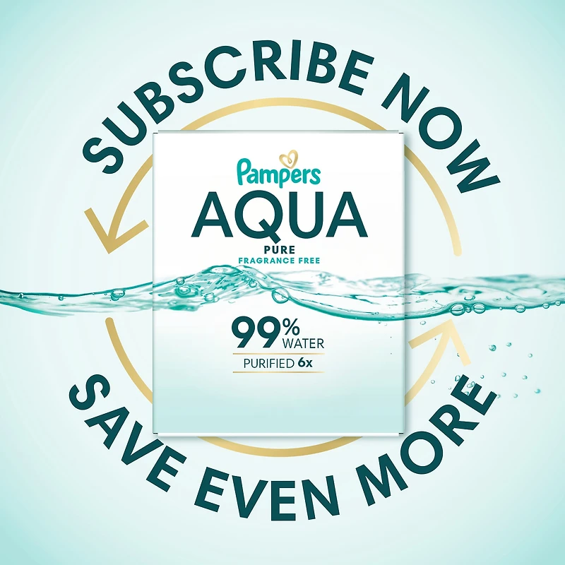 Lingettes pour bébés Pampers Aqua Pure Sensitive, 99 % d’eau, hypoallergéniques, non parfumées, 672 lingettes pour bébés au total (12X emballages rabattables)