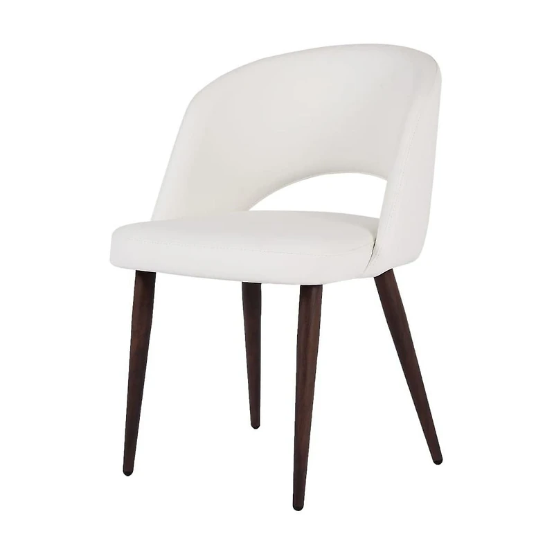 Take Me Home Executive Armless Dining Chair – Mid-Century Style with Premium PU Leather Upholstery and Sturdy Walnut Legs, Perfect for Modern Dining Spaces"