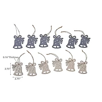 Christmas 6Pk Ornements En Bois Bell - Ensemble De 4