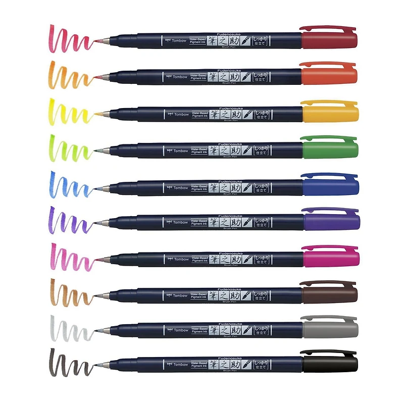 Pinceaux à Fudenosuke Paquet de 10 Tombow