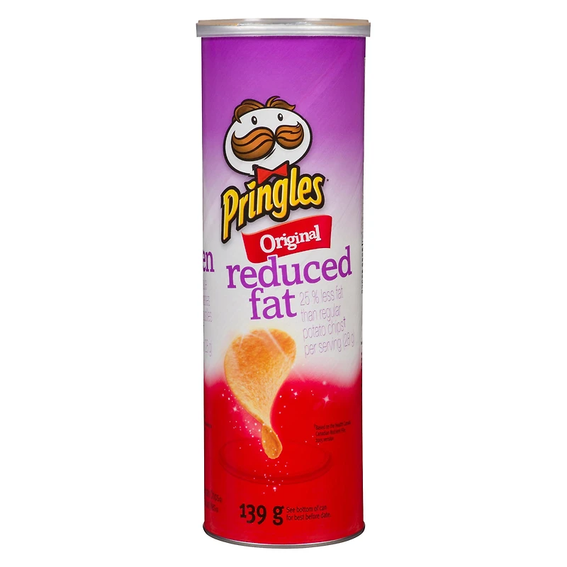 Croustilles Pringles Original Réduit en gras, 139 g