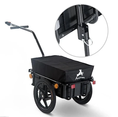Aosom Multifonctionnel Remorque De Bicyclette En Acier Grand Porte-Bagages De Vélo Noir