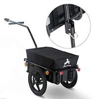 Aosom Multifonctionnel Remorque De Bicyclette En Acier Grand Porte-Bagages De Vélo Noir