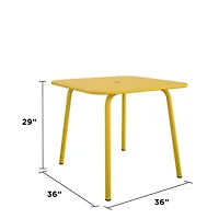 Novogratz Poolside Gossip Collection, June Square Dining Table, Yellow