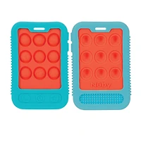 Jouet de dentition sensoriel Giggle Bytes de Nûby™, en silicone souple - Bleu et orange Pour les enfants de 3 mois+