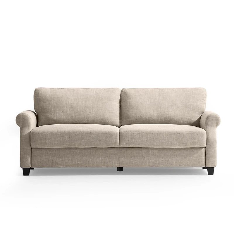 Canapé rembourré Zinus Josh, traditionnel et moderne, 3 places, beige