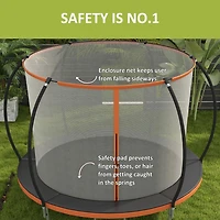 Soozier Trampoline d'extérieur de 8 pieds avec filet d'enceinte et échelle