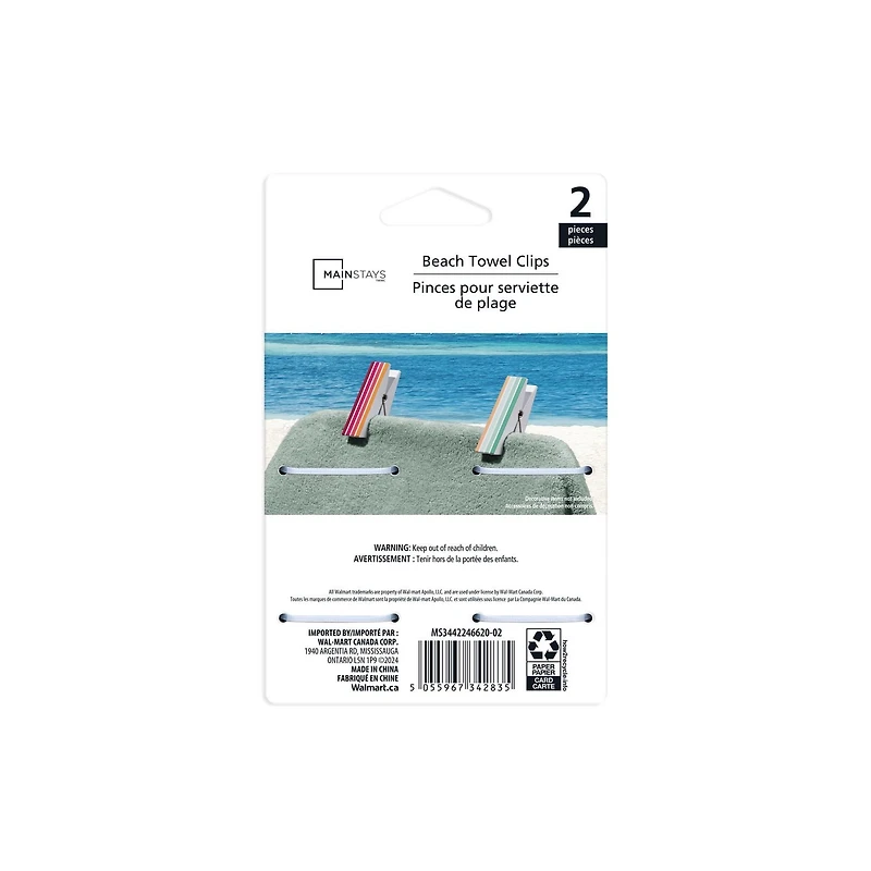 pinces pour serviette de plage