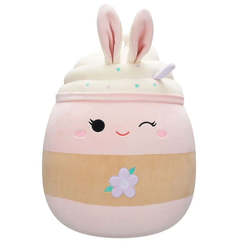 Peluche Squishmallows de Pâques 16" - Suey le lapin rose Milkshake