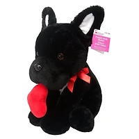Way To Celebrate Valentine's day plush 10'' black dog with heart