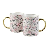 Mainstays applique rose avec poignée dorée 11.5oz Mug Décalcomanie avec porcelaine