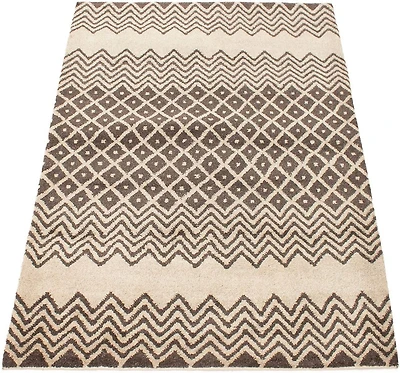 ECARPETGALLERY Tapis Noué à la Main pour Salon, Salle à Manger et Chambre à Coucher Marocain Collection Tangier 5'5" x 8'0" en Brun