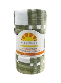 C&C California Oversized Plush Throw, Luxuriously Soft, Wrinkle Resistant, Easy Care – 60" x 70" GEO SAGE