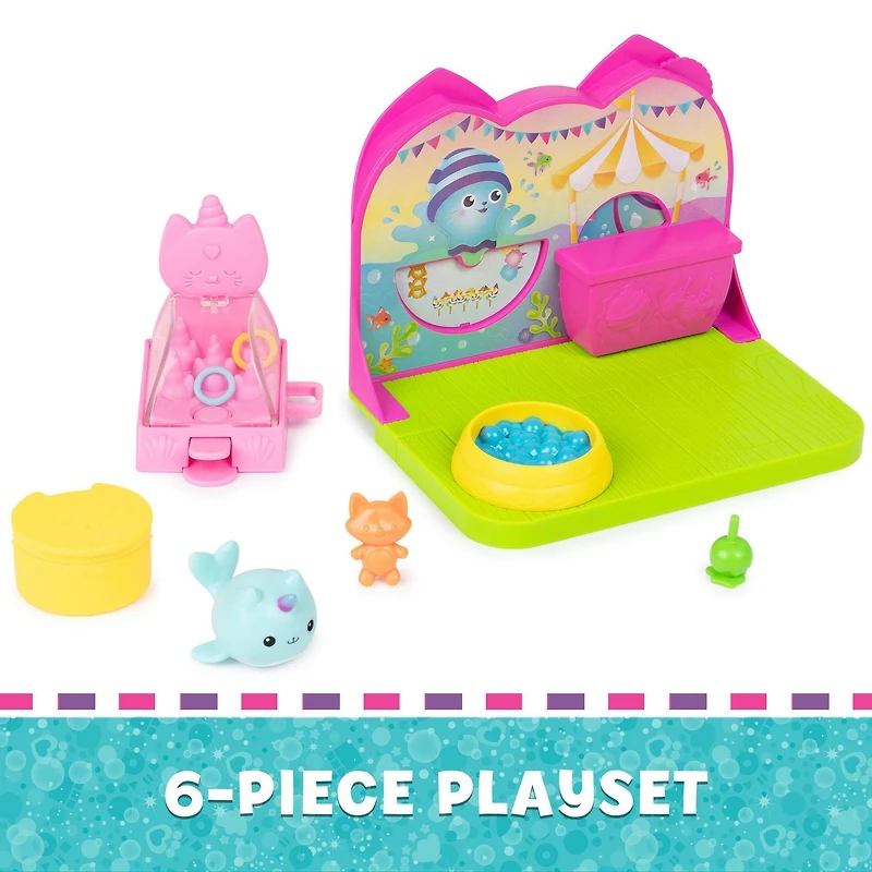 DreamWorks, Gabby's Dollhouse, Pièce Fête en plein air de Kitty Narwhal, avec figurine, jouets surprises et meubles de maison de poupée, jouets pour filles et garçons à partir de 3 ans