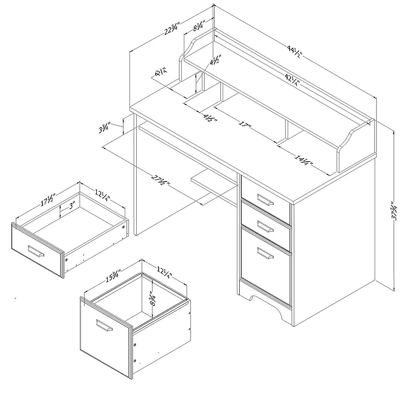 South Shore Versa Computer Desk with Hutch