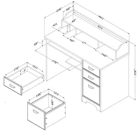 South Shore Versa Computer Desk with Hutch