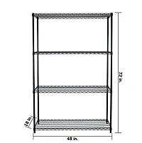 TRINITY 4-Tier Wire Shelving Rack | 48 x 24 x 72 | NSF | Black