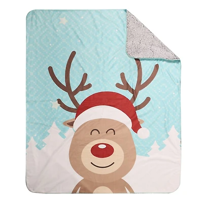 Couverture de noel, renne 50po x 60po