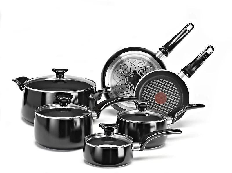 Batterie de cuisine en aluminium 10 pièces T-fal Expert Noir
