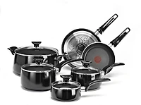 Batterie de cuisine en aluminium 10 pièces T-fal Expert Noir