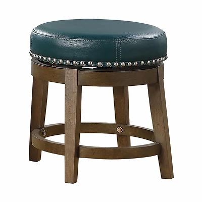 Topline Home Furnishings Round Swivel Stool, Faux Leather