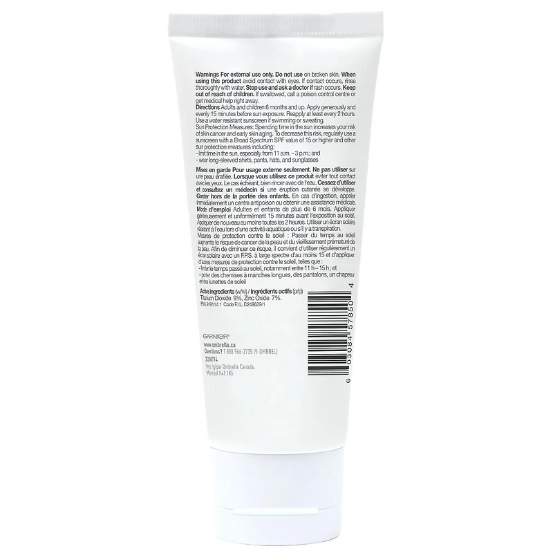 Garnier Ombrelle écran solaire Minérale hydratant pour le visage FPS 50, 75ml