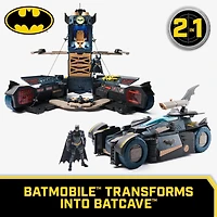Batman, Coffret Batmobile ultime transformable, Coffret Batman 2-en-1 avec figurine Batman exclusive et planeur, effets sonores et lumineux, jouets pour garçons et filles à partir de 4 ans DC Comics Batman