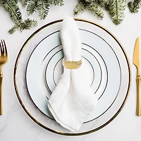 Gold Metal Round Napkin Ring - Set of 6