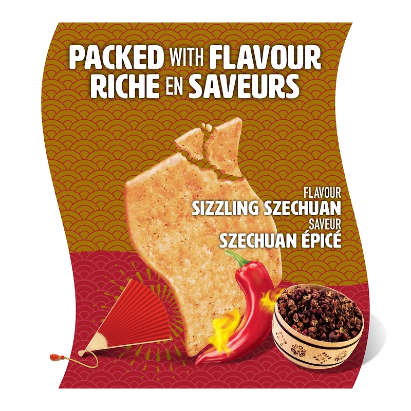 CRISPERS, Sizzling Szechuan Crackers, Salty Snacks, Baked In Canada