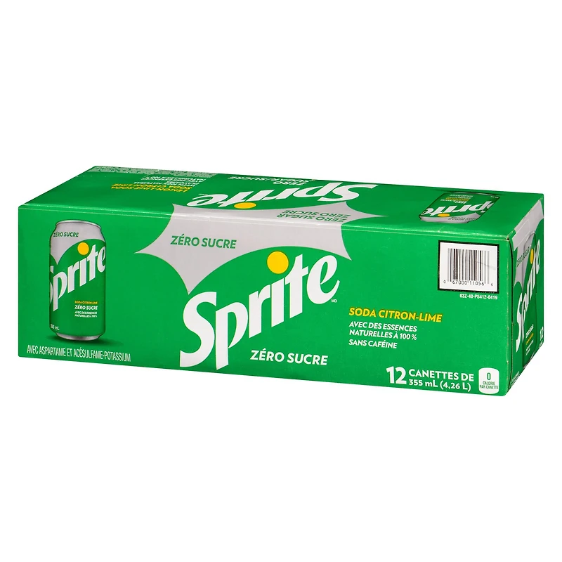 Sprite Zéro Fridge Pack Cannettes, 355 mL, 12 Pack 12 x 355 ml